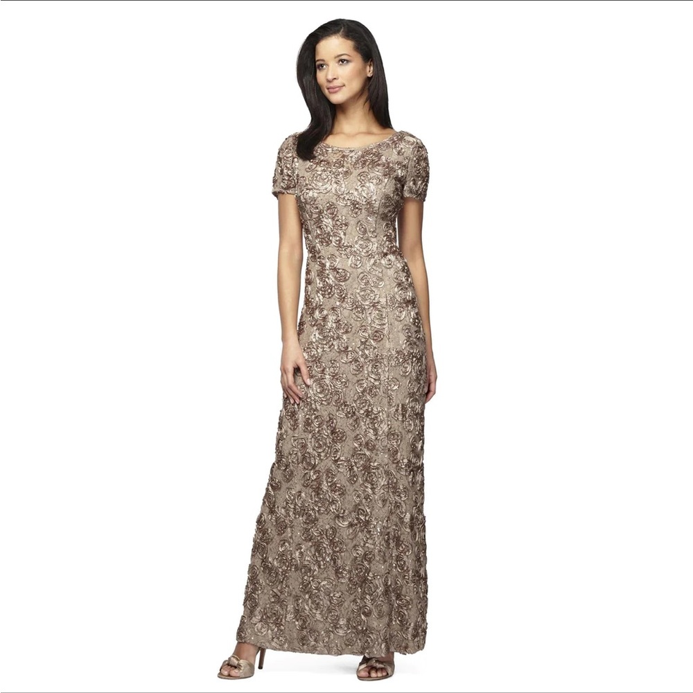 Alex Evenings Rosette Champagne Gown Mother of the Bride | Formal